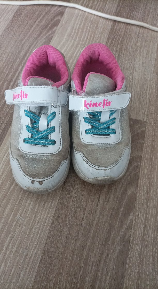 Kız Çocuk Pembe.mavi.beyaz.renkli Bağcıklı Spor Ayakkabı - Görsel 2