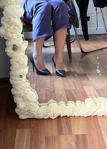Diğer Siyah Deri Stiletto Ofis Topuklu
