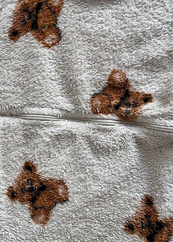 Kız Çocuk Kapüşonlu Peluş Ayıcık Desenli Ceket - Görsel 3