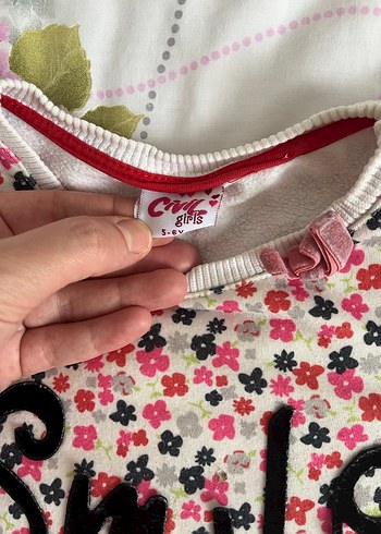 Renkli Çiçek Desenli Kız Sweatshirt - Görsel 3