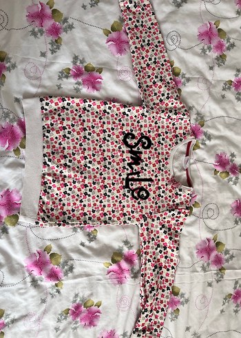 Renkli Çiçek Desenli Kız Sweatshirt - Görsel 2