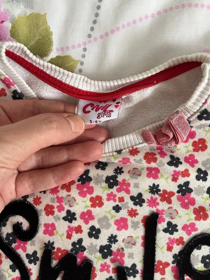 Renkli Çiçek Desenli Kız Sweatshirt - Görsel 3