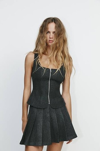 Zara Antrasit Bluz