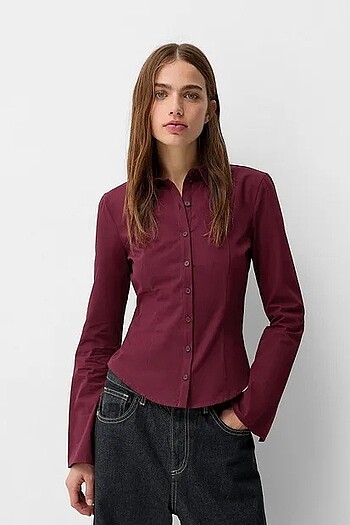 Bershka Bele Oturan Gömlek