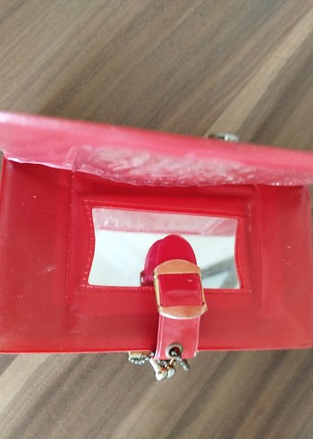 Bohem tarzda çıtçıtlı Kırmızı Cüzdan - Görsel 5