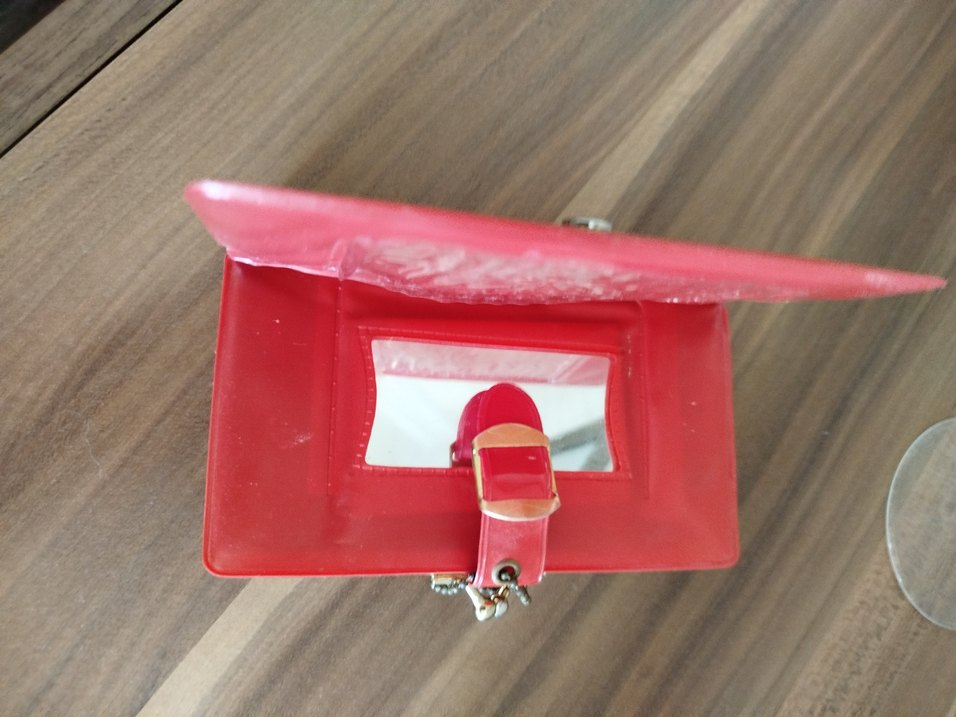 Bohem tarzda çıtçıtlı Kırmızı Cüzdan - Görsel 5