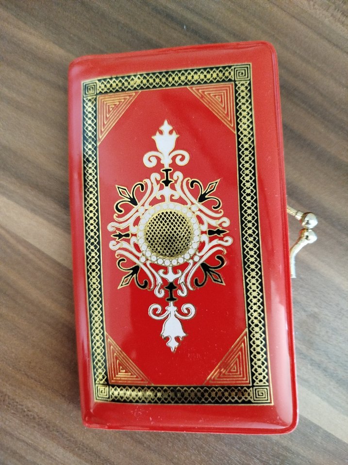 Bohem tarzda çıtçıtlı Kırmızı Cüzdan - Görsel 2