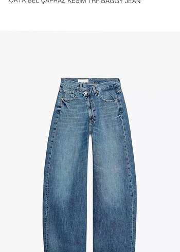 Zara Orta Bel Capraz Kesim Baggy Jean Zara