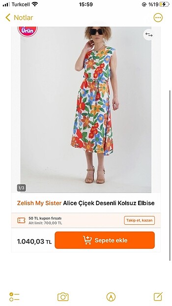 diğer Beden Çiçek desenli elbise