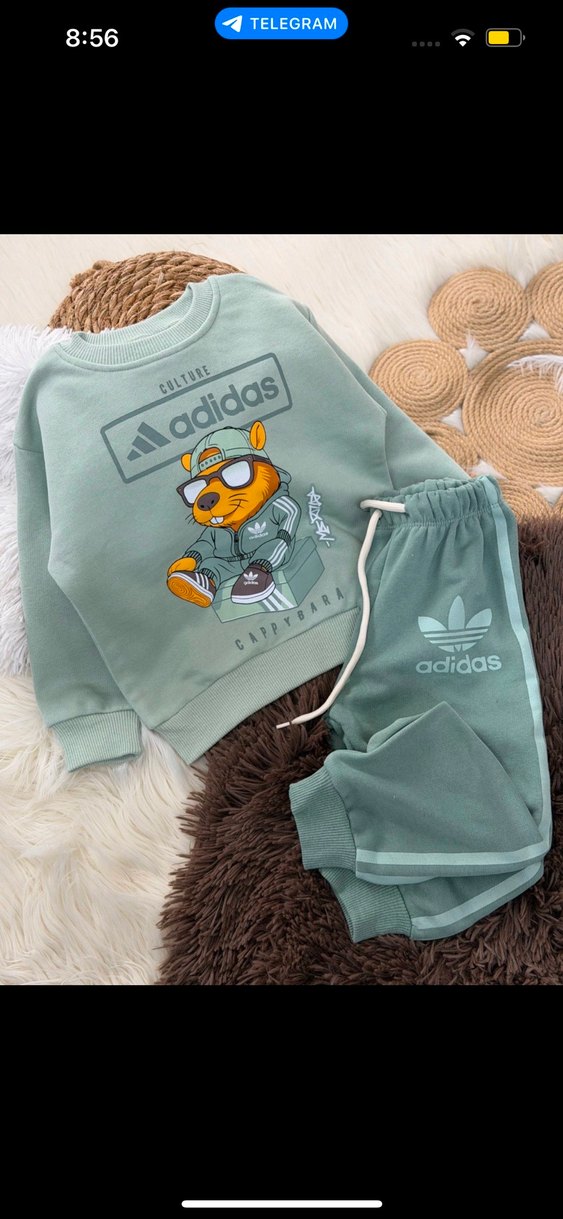 Gri Adidas Baskılı Erkek Çocuk Eşofman Takımı - Görsel 2