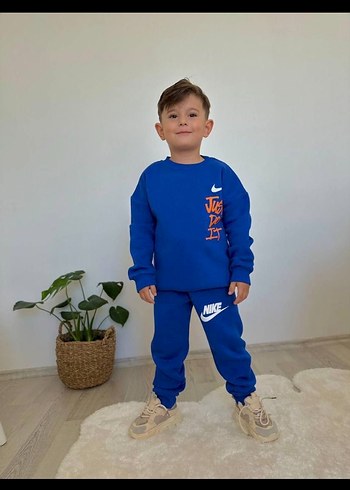 Nike Erkek Çocuk Mavi Baskılı Eşofman Takımı - Görsel 2
