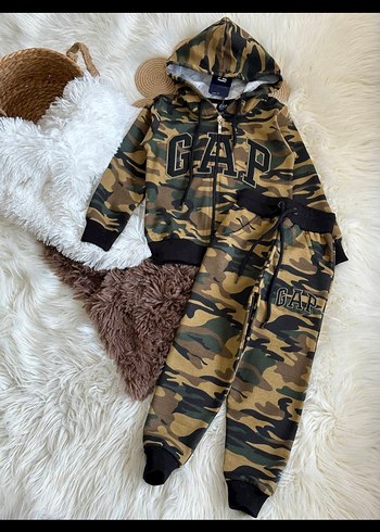 Erkek Çocuk Kapüşonlu Kamuflaj Eşofman Takımı - Görsel 2