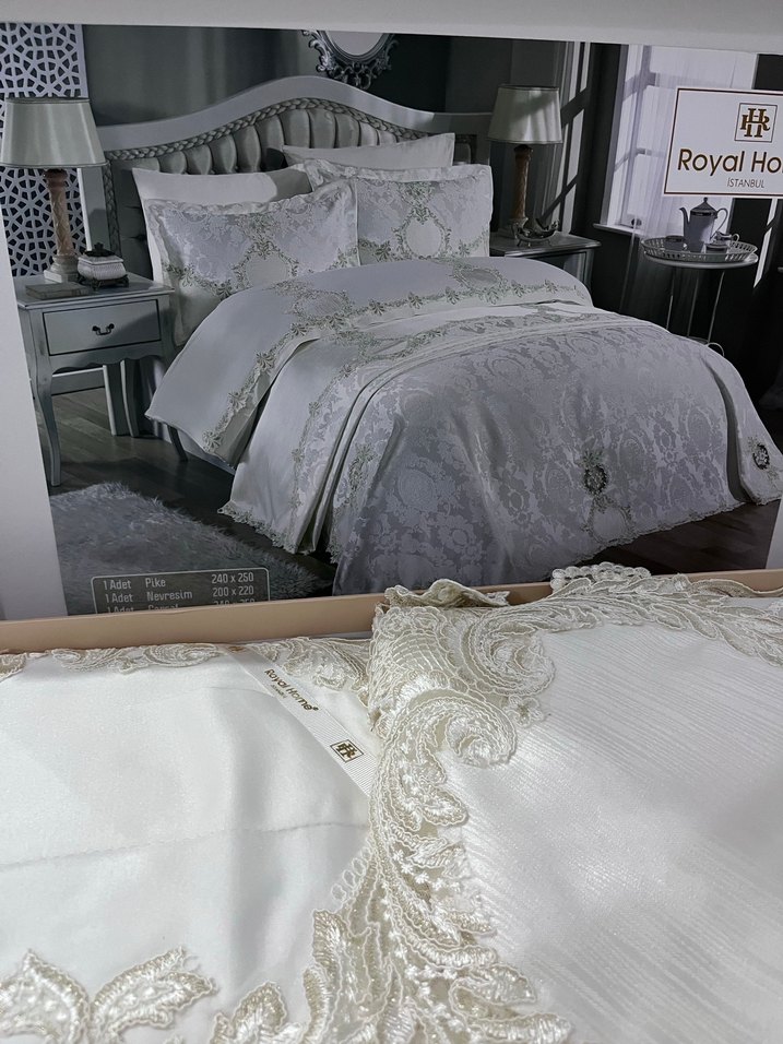 Krem yatak örtüsü - Görsel 4