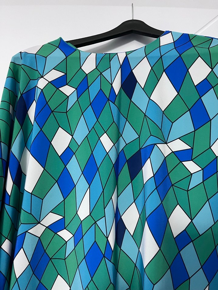 Mavi Renkli Uzun salaş Kadın Elbise - Görsel 2