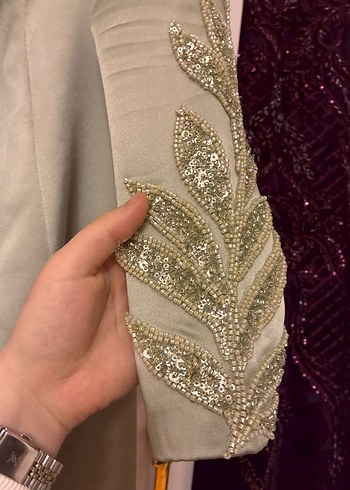 Su yeşili tesettür abiye - Görsel 4