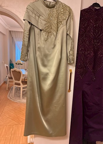 Su yeşili tesettür abiye - Görsel 6