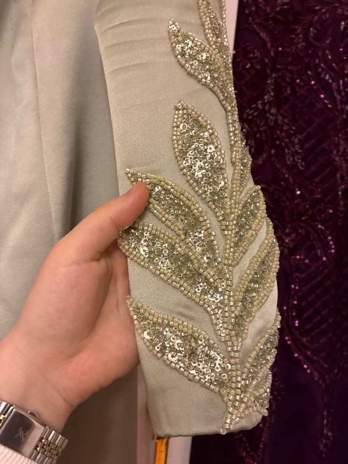 Su yeşili tesettür abiye - Görsel 2