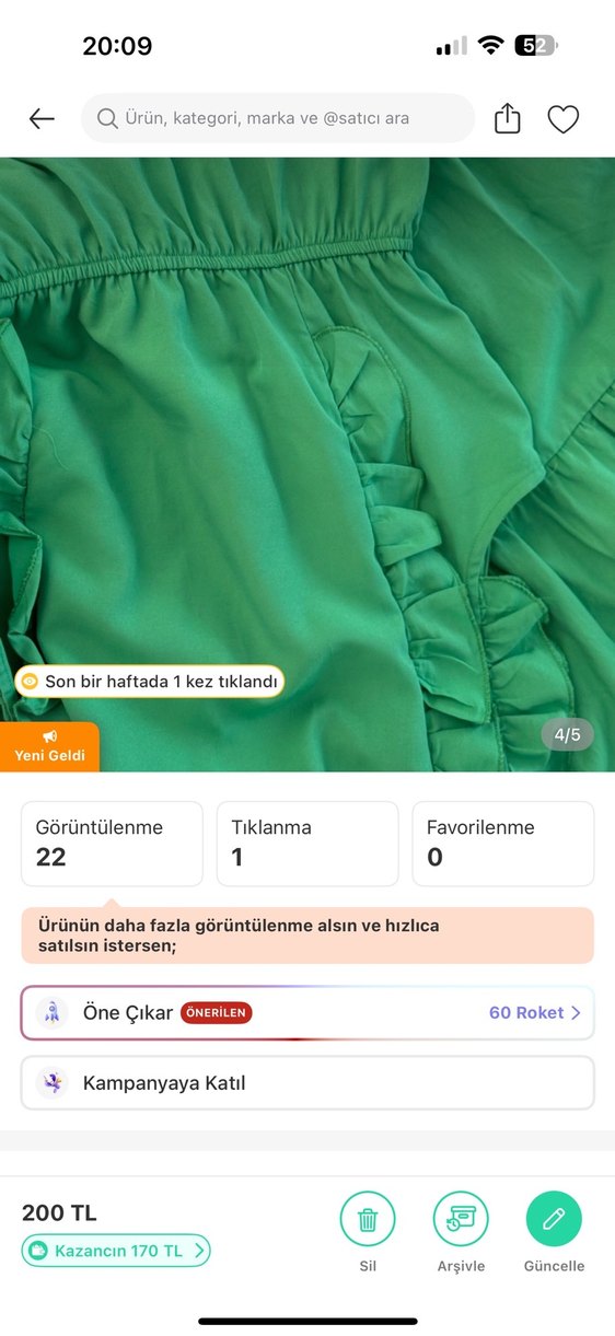 Yeşil Volanlı Uzun Bohem Elbise - Görsel 4