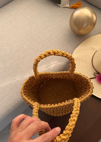 Bej Örgü Kadın Çanta - Görsel 4