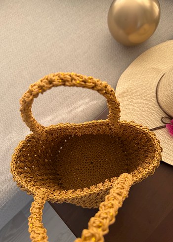 Bej Örgü Kadın Çanta - Görsel 5