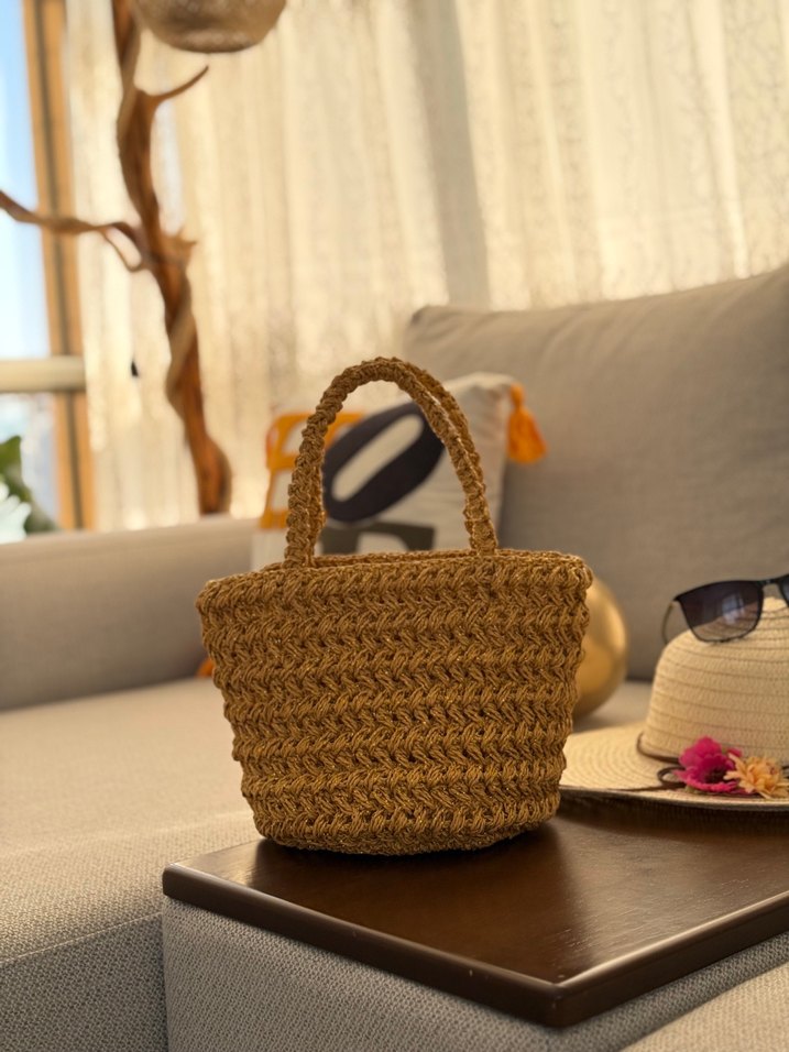 Bej Örgü Kadın Çanta - Görsel 3