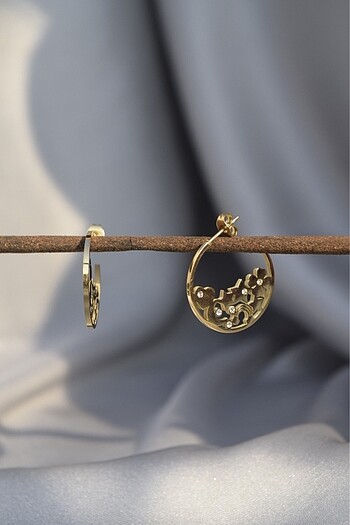 Karma Model Gold Halka Küpe