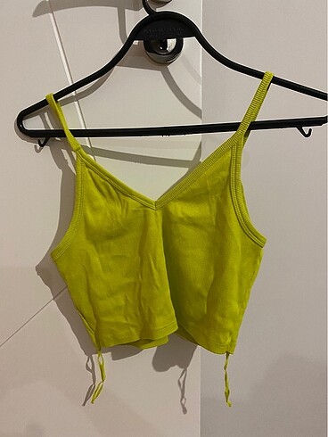 s Beden sarı Renk Zara Askılı Neon Sarı Crop