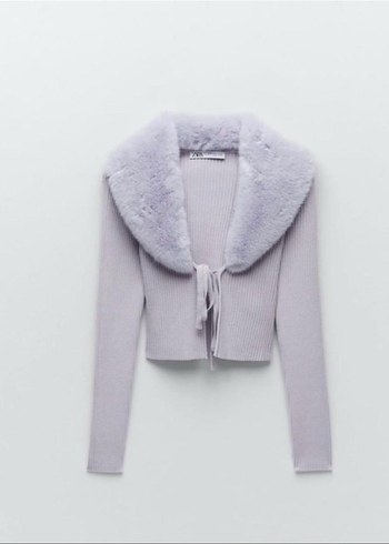 Zara lila kürklü hırka