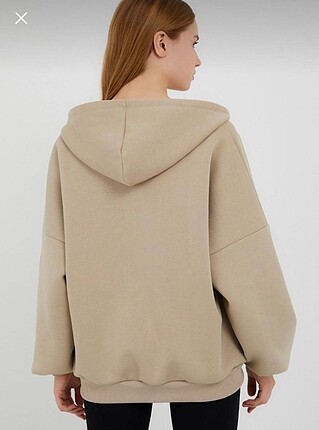 xs Beden Bej oversize kapşonlu ceket