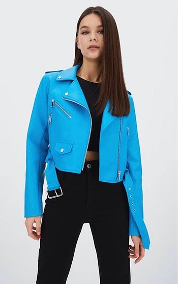Stradivarius biker deri ceket