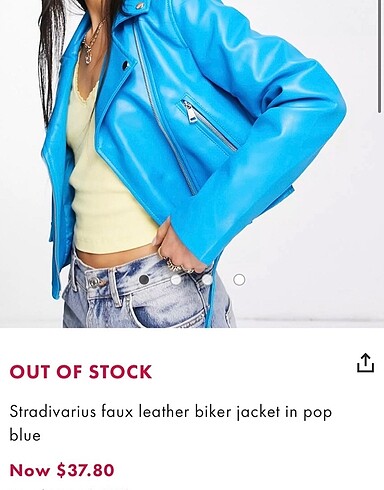 s Beden Stradivarius biker deri ceket
