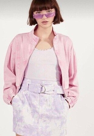 s Beden pembe Renk Bershka crop ceket