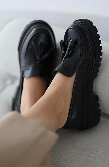 Kadın loafer ayakkabı siyah