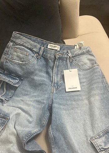 Pull&Bear Gri Rahat Kesim Kadın Kot Pantolon