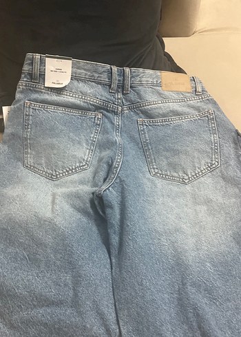 Pull&Bear Gri Rahat Kesim Kadın Kot Pantolon - Görsel 6