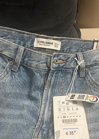 Pull&Bear Gri Rahat Kesim Kadın Kot Pantolon - Görsel 5