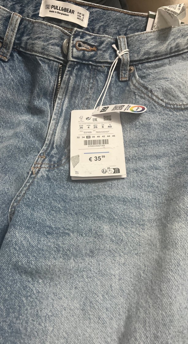 Pull&Bear Gri Rahat Kesim Kadın Kot Pantolon - Görsel 4