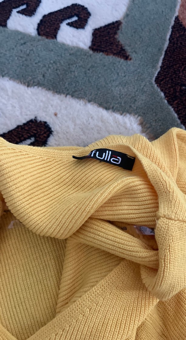 Sarı V Yaka Uzun Kollu Kadın Triko Kazak - Görsel 2