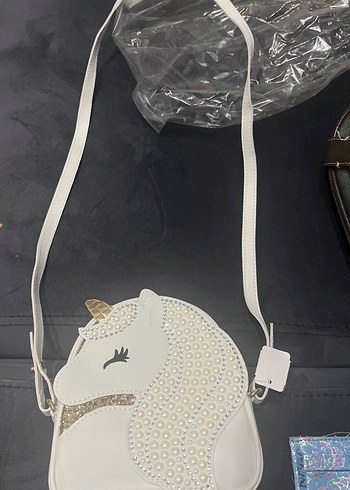 İnci İşlemeli Beyaz Bebek Çantası - Görsel 4