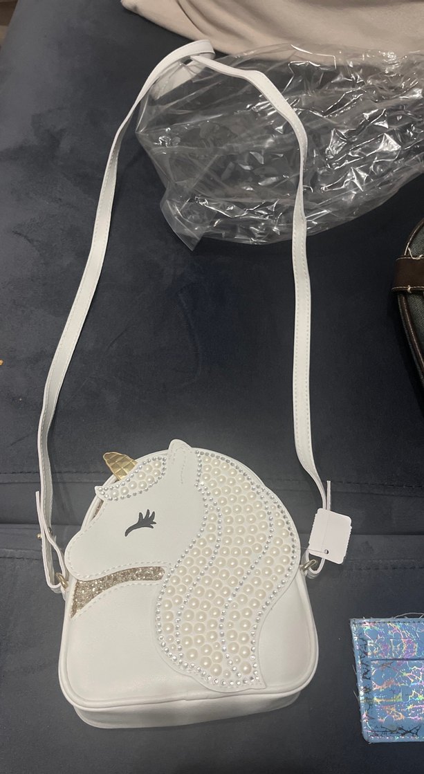 İnci İşlemeli Beyaz Bebek Çantası - Görsel 4