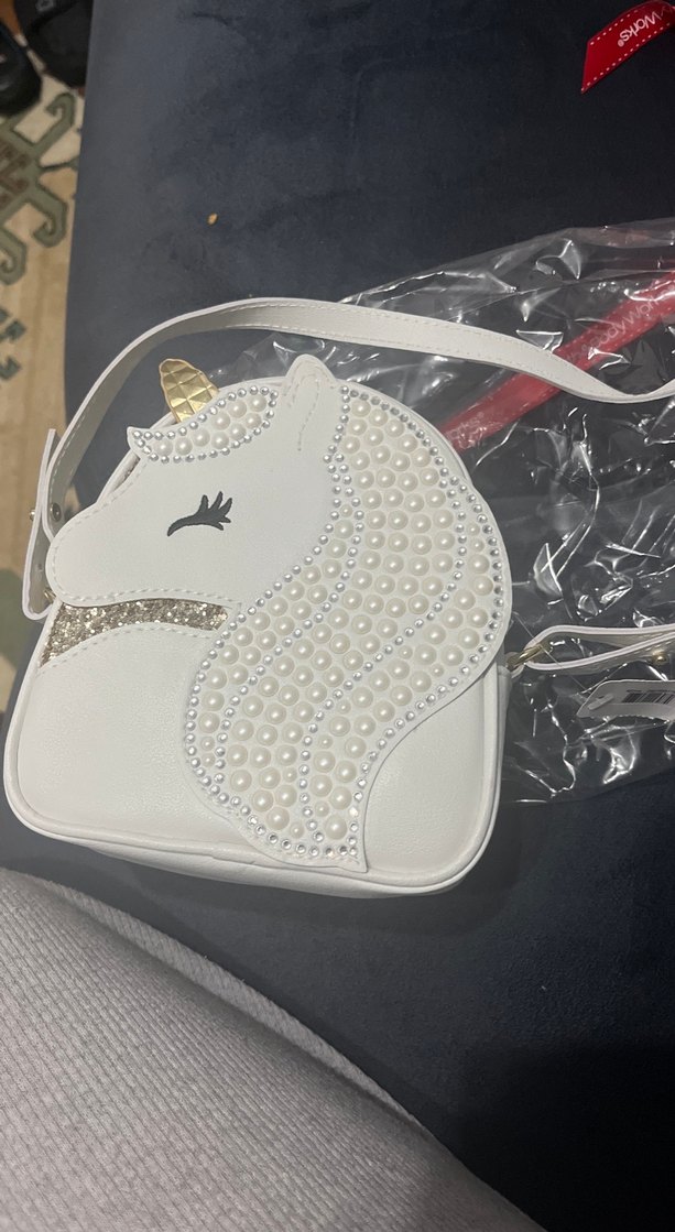 İnci İşlemeli Beyaz Bebek Çantası - Görsel 2