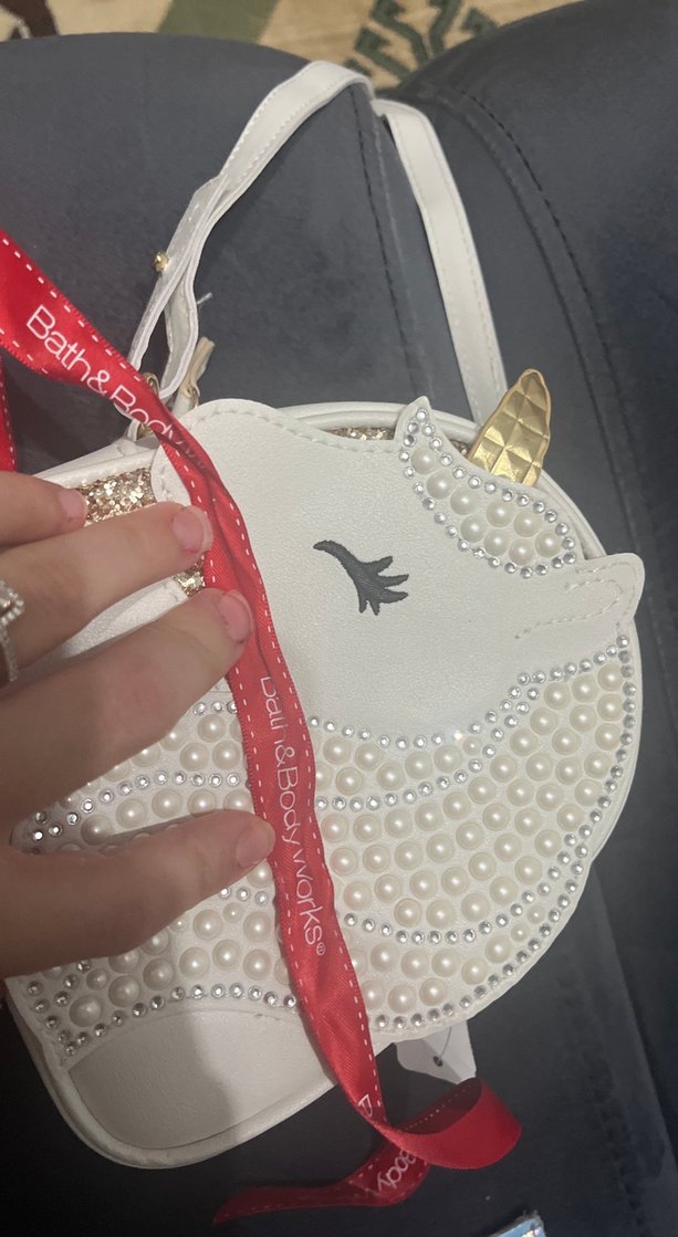 İnci İşlemeli Beyaz Bebek Çantası - Görsel 3