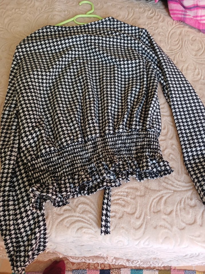 Kadın Siyah Beyaz Uzun Kollu Bluz - Görsel 2