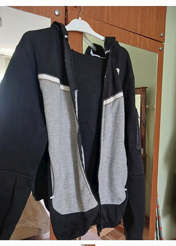 Gri Fermuarlı Erkek Sweatshirt - Görsel 2