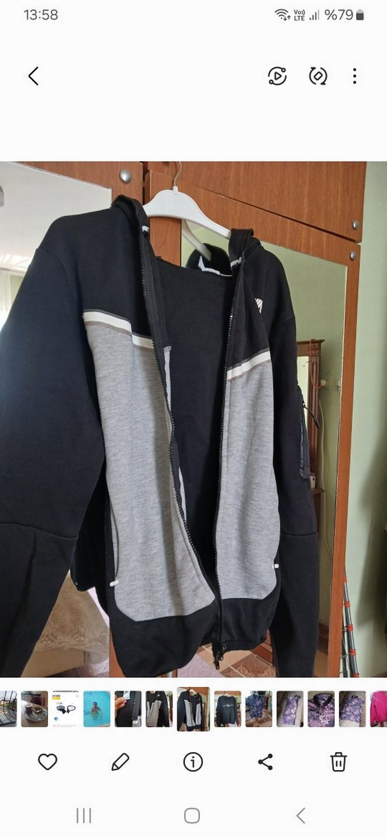 Gri Fermuarlı Erkek Sweatshirt - Görsel 2