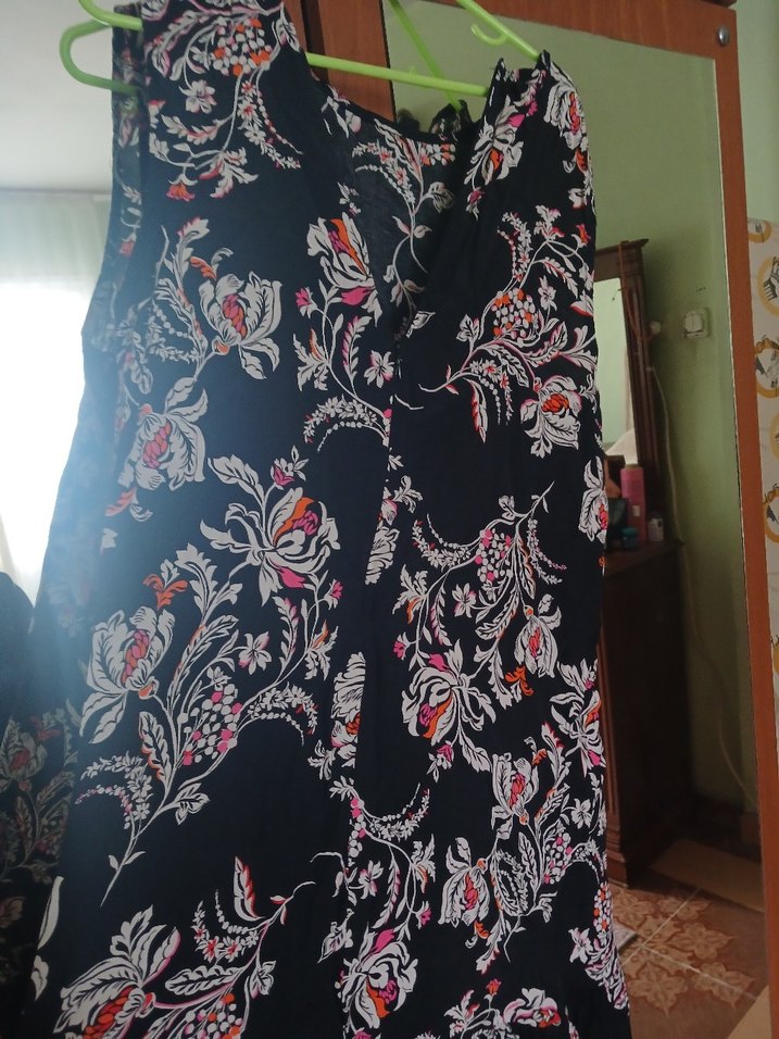 Bohem Desenli Uzun salaş kolsuz elbise - Görsel 2