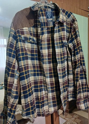 Erkek Kahverengi Ekose Gömlek, Uzun Kollu, Rahat Kesim - Görsel 3