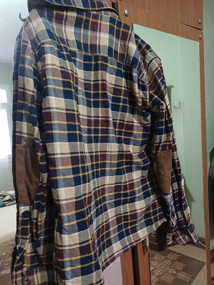 Erkek Kahverengi Ekose Gömlek, Uzun Kollu, Rahat Kesim - Görsel 2