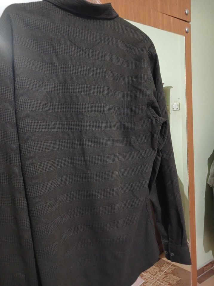 Gri Erkek Keten Uzun Kollu Gömlek - Görsel 2