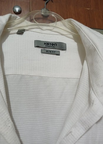 Beyaz Keten Erkek Gömlek, Düğmeli, Regular Fit - Görsel 2